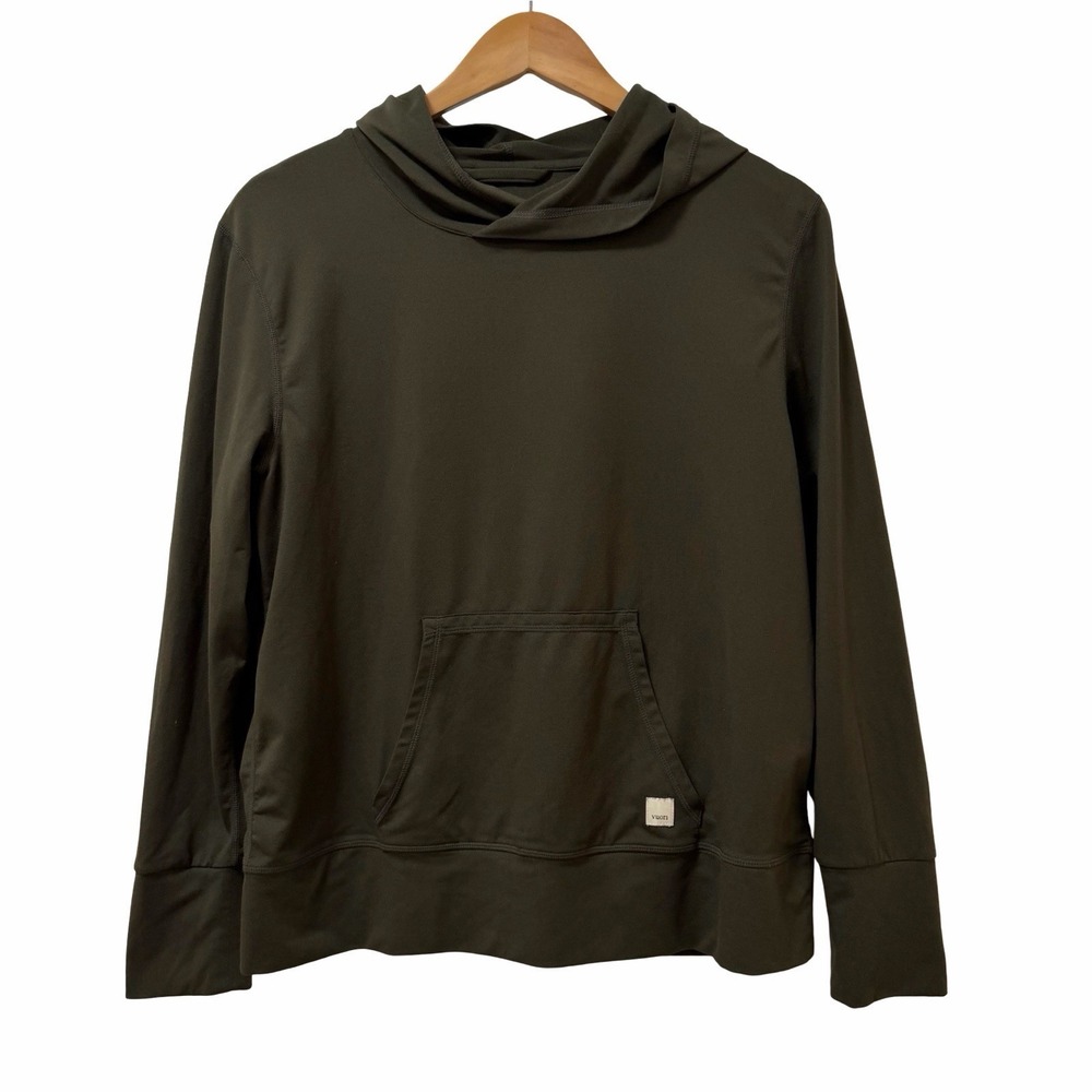 Vuori‎ Mens Athletic Performance Hoodie Size M Olive Green Gym Training Workout